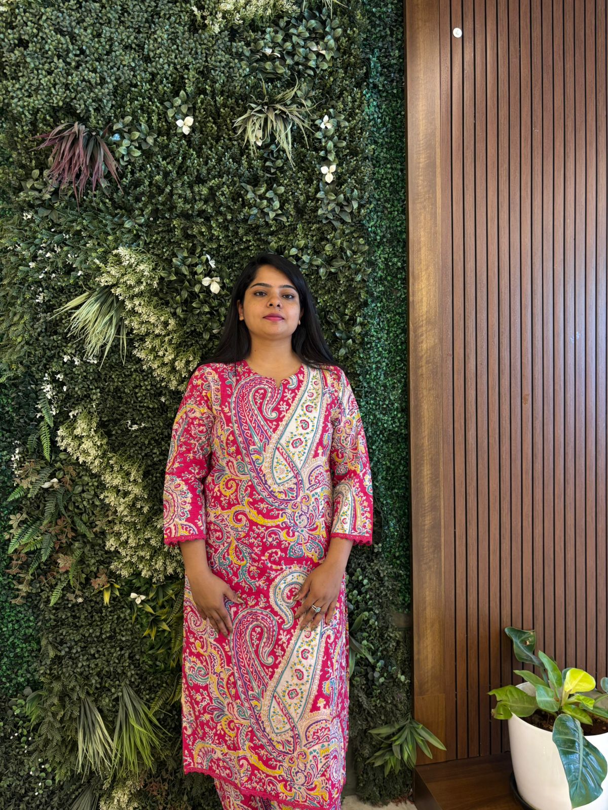 "KALI" Pink Kalamkari Mul Cotton Cord Set Kurtha