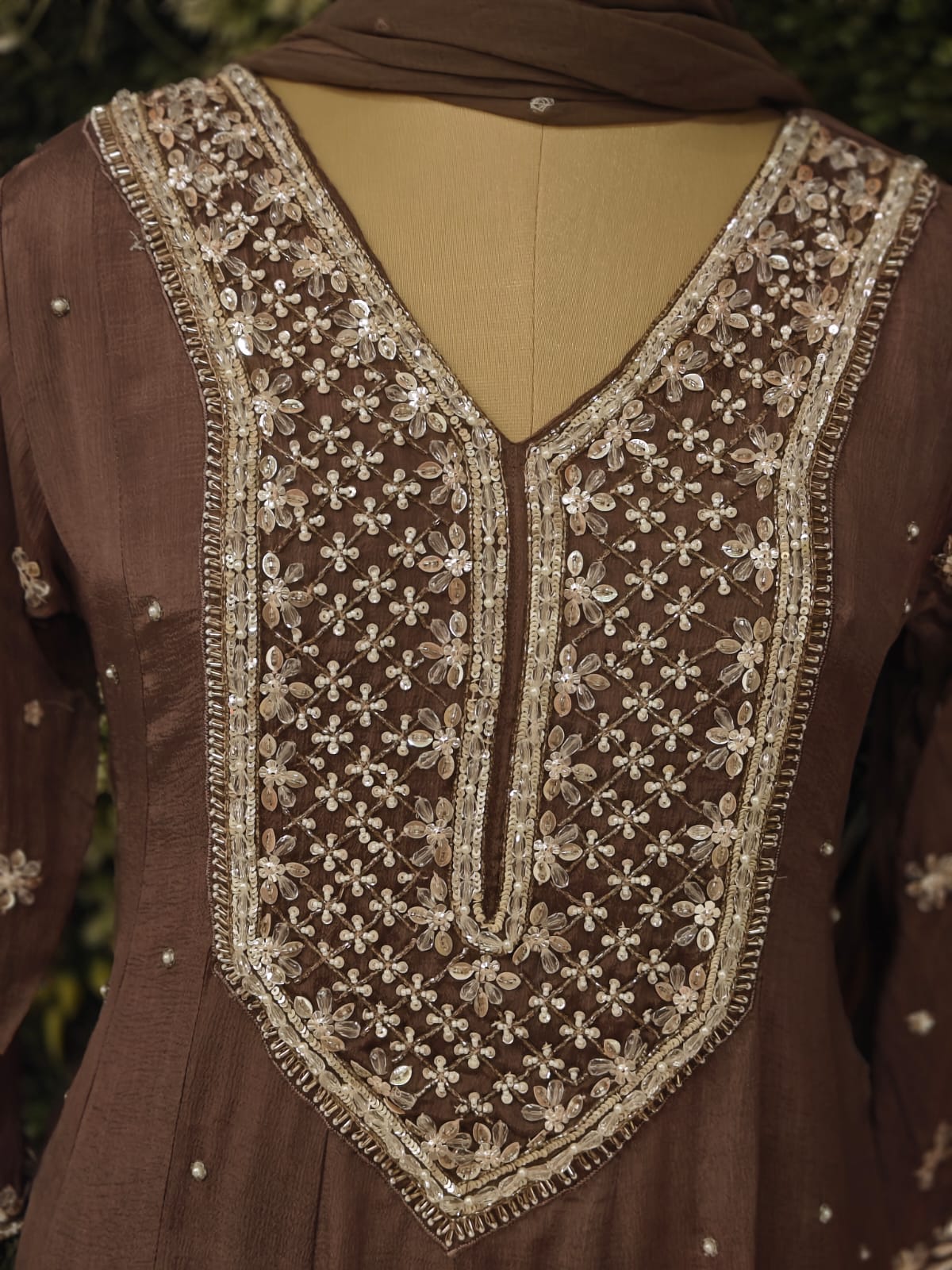 Mof Anarkali chinnon handwork party ware Kurtha 567