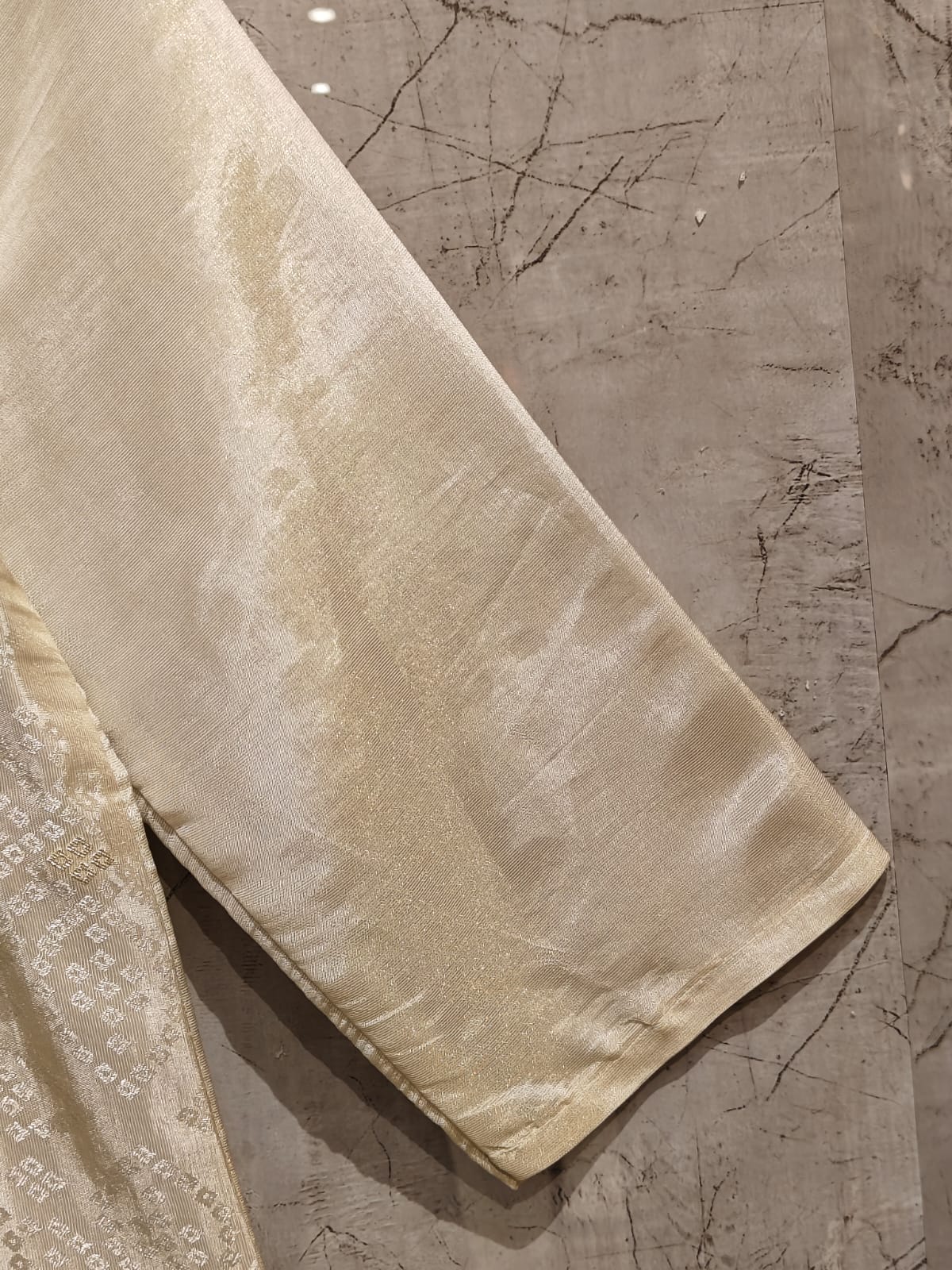 White Shimer Hand Embroidery Straight Fit Kurtha 765