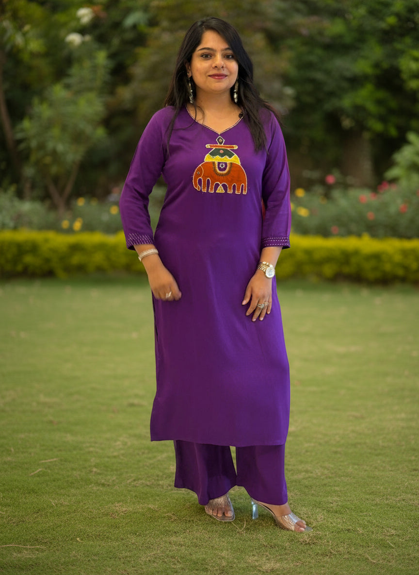 Purple Mul Cotton Cord Set 711