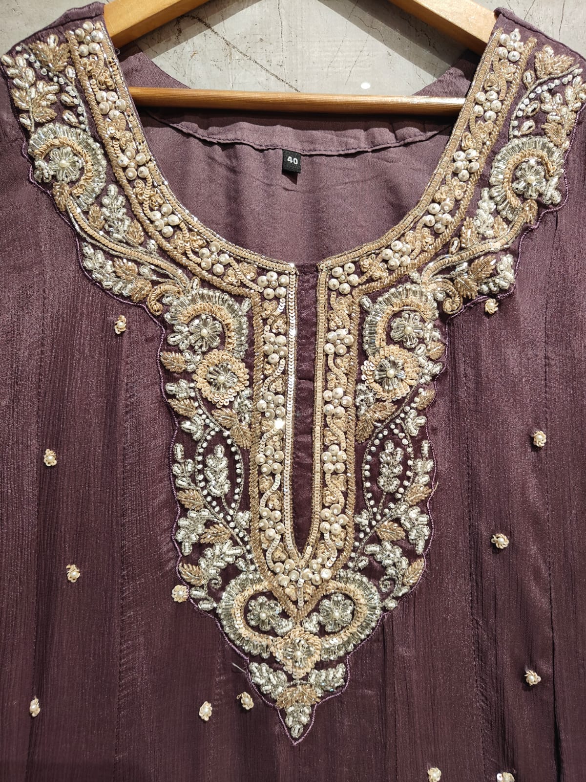Anarkali Chinnon Hand Embroidery Kurtha 567