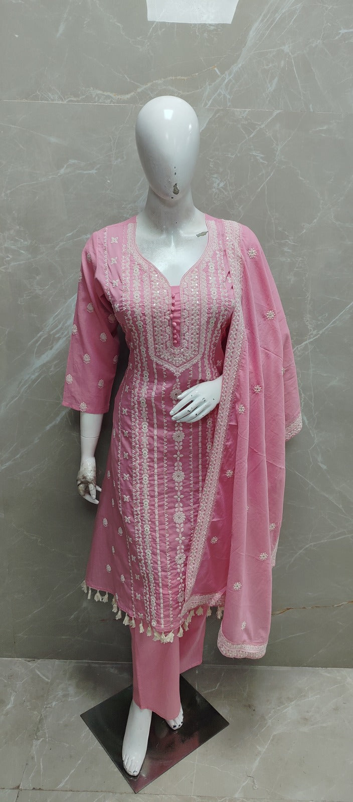 Pink Cotton Hakkoba Work Airline Kurtha 459