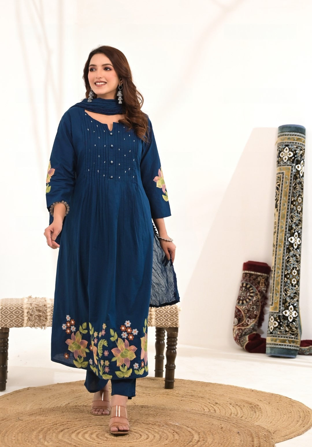 Newy Blue Mul Cotton  Kurtha 202
