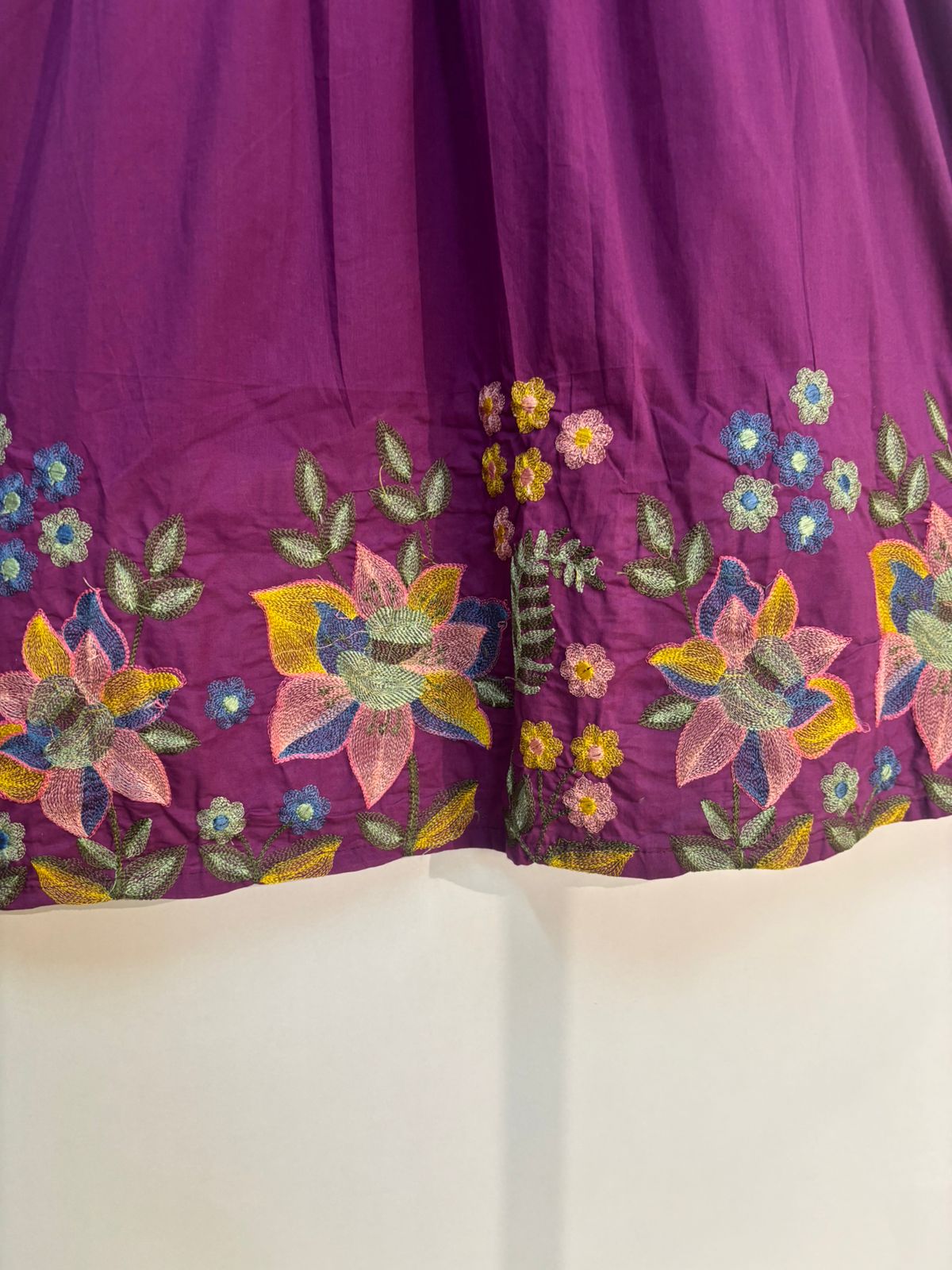 Purple Mul Cotton Anarkali Kurtha 347