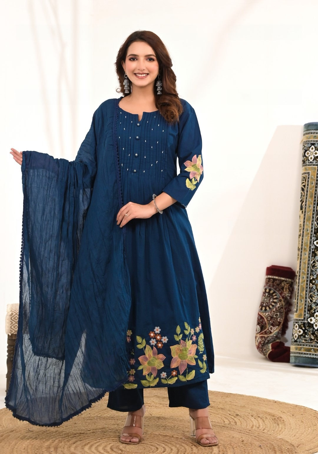 Newy Blue Mul Cotton  Kurtha 202