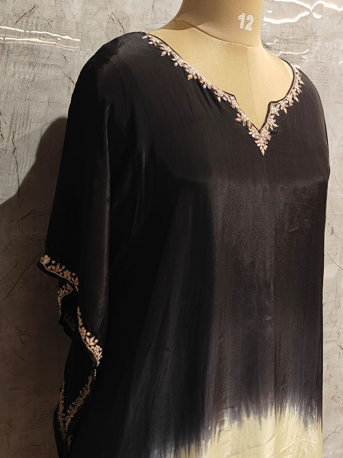 "Kafthan " Black And Cream Kafthan handwork party ware Kurtha