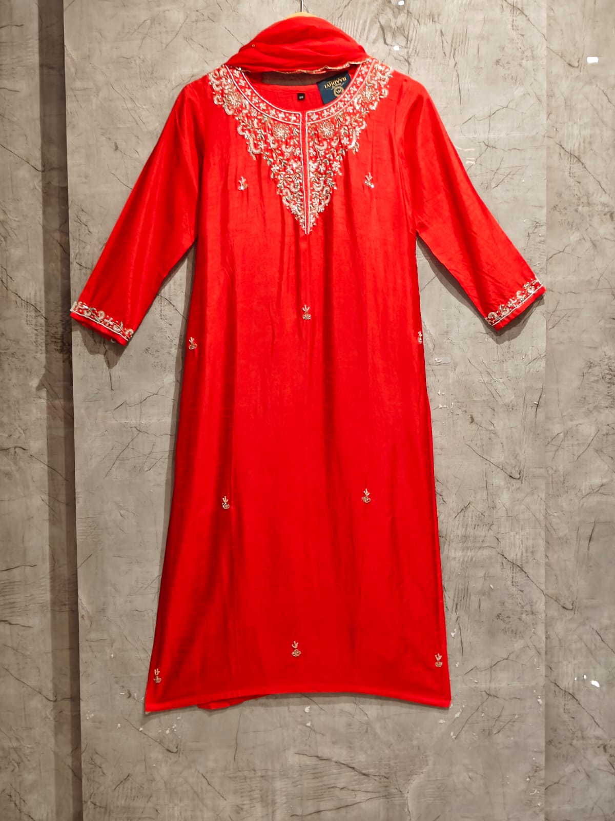 "RED"  straight fit Kurtha set