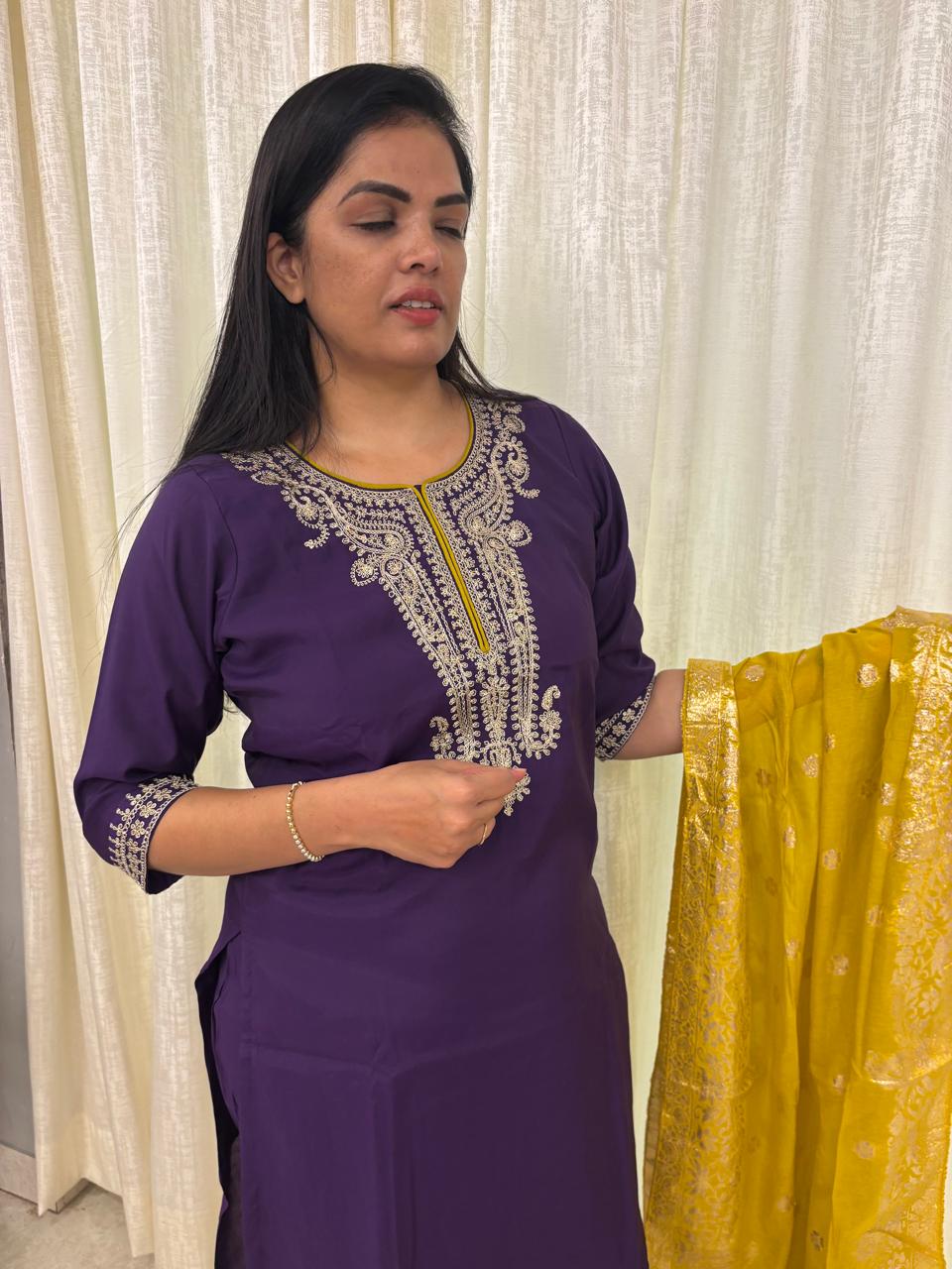 11 Purple  Kurtha Suit set