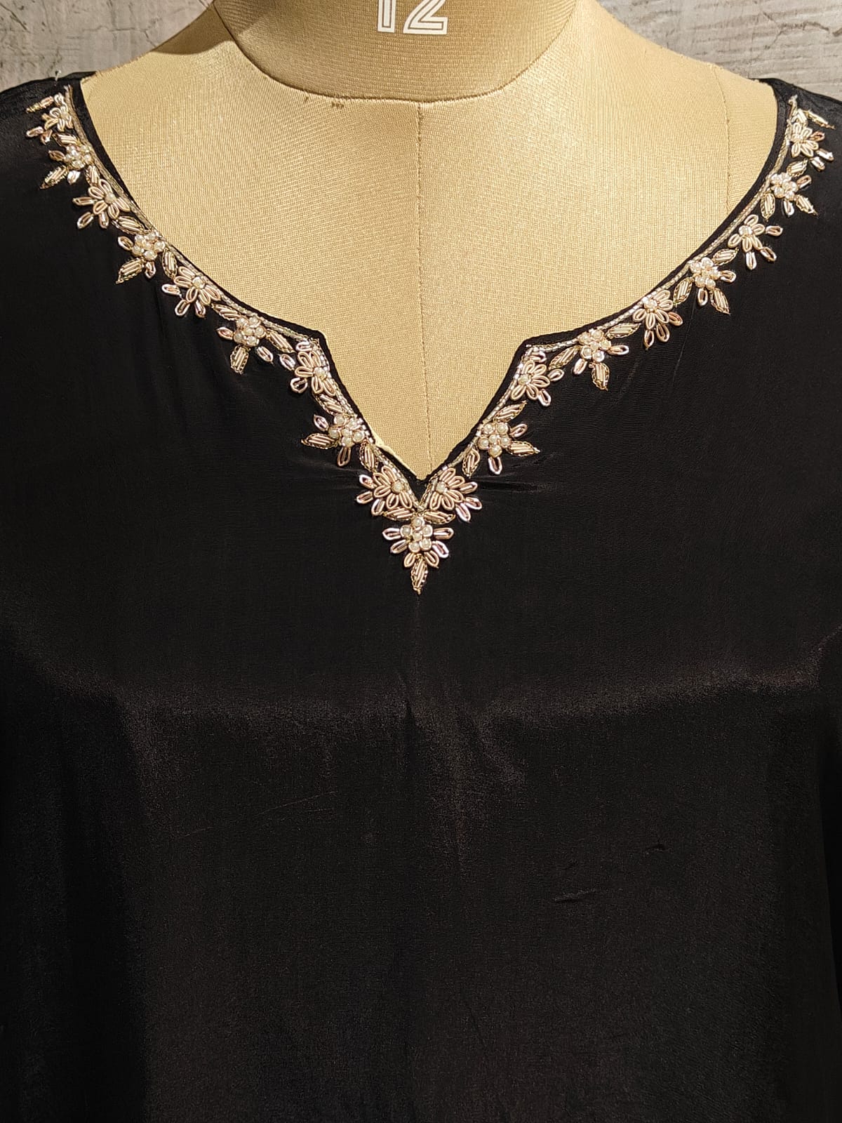"Kafthan " Black And Cream Kafthan handwork party ware Kurtha