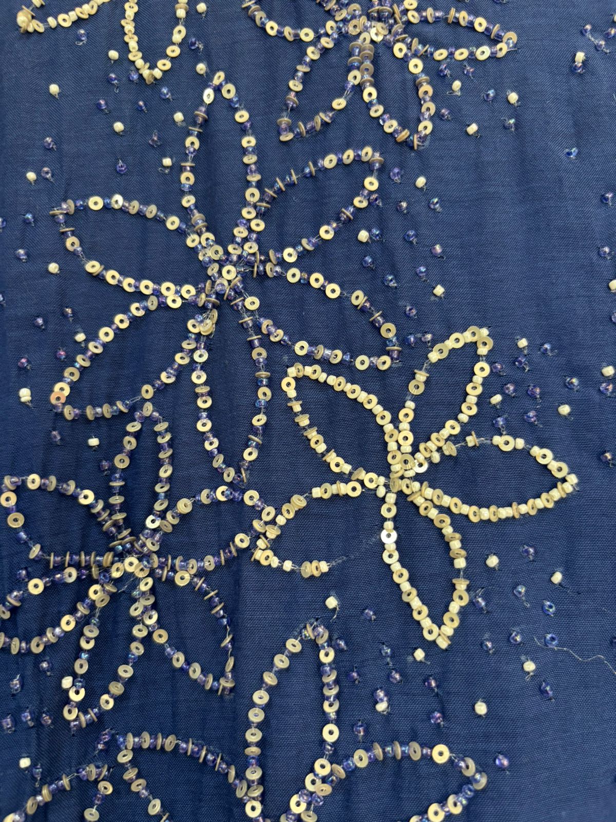 Blue Mul Chanderi Hand Embroidery Work Straight Fit Kurtha 483