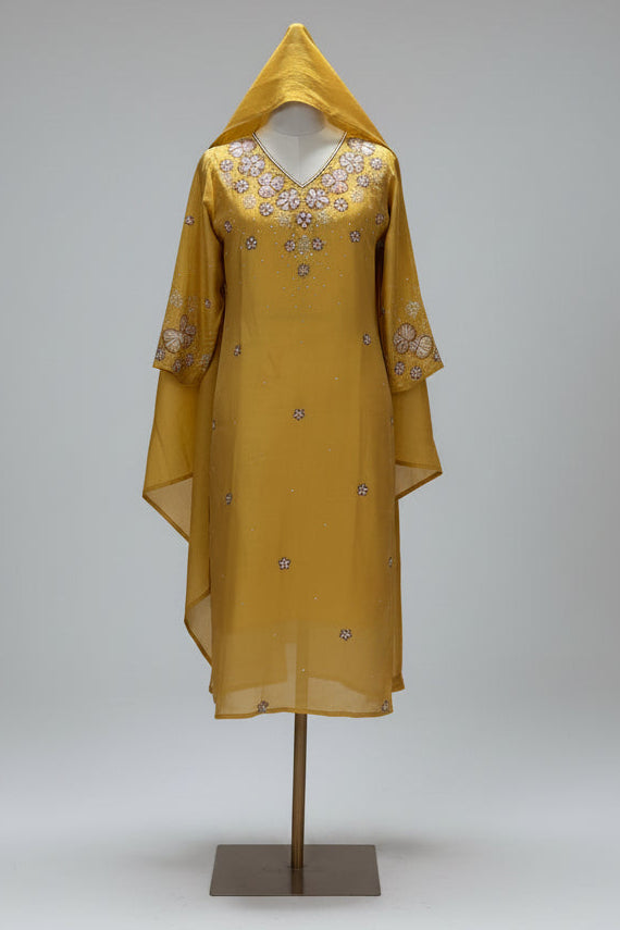 Gold (Yellow) shimmer party wear Kurtha suit set 114