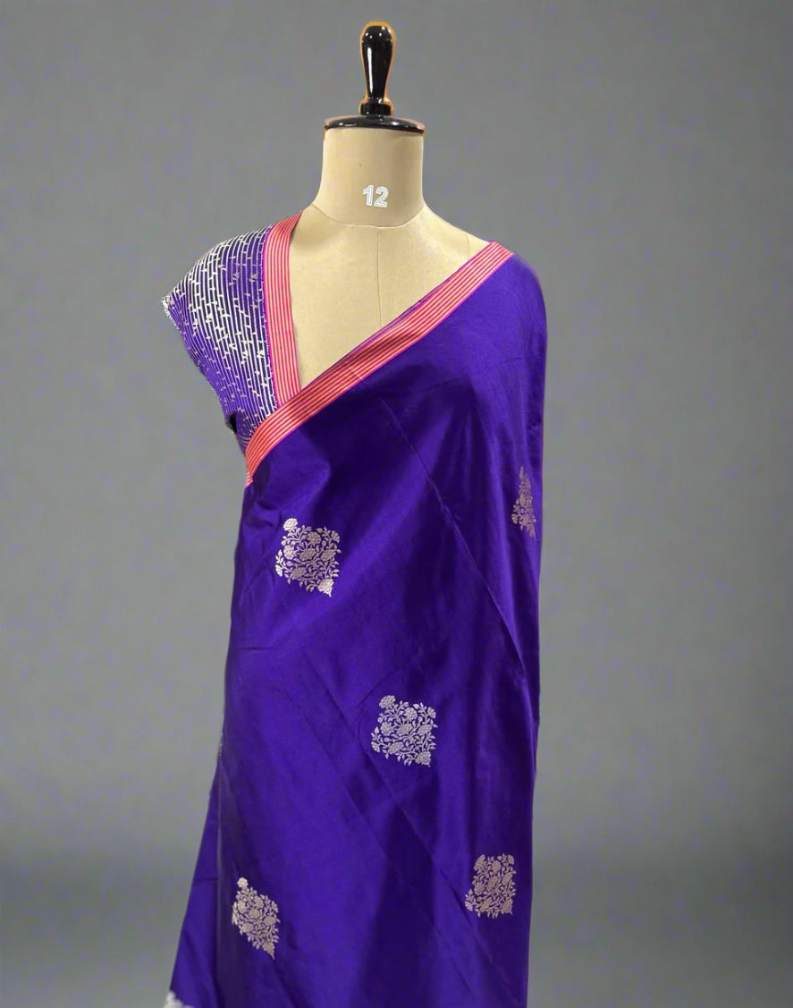 Purple pure mushru kathan 103 saree (Exclusice saree)