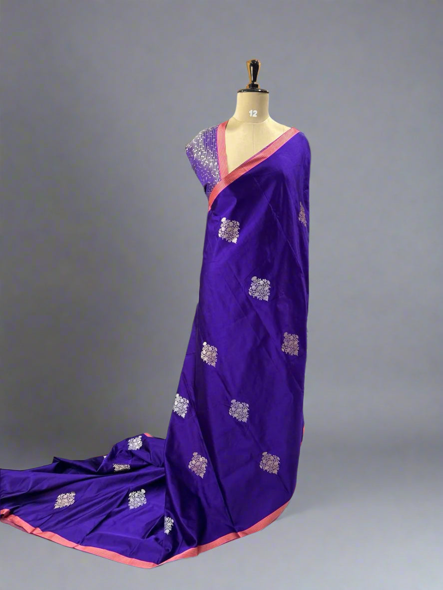 Purple-02 pure banaras exclusive silk saree