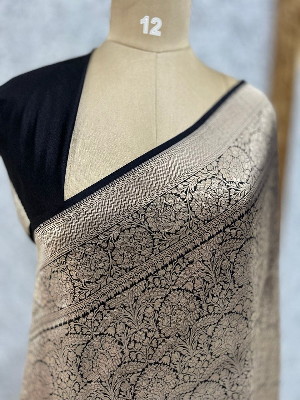 Black brocade pure banaras kathan exclusive silk saree