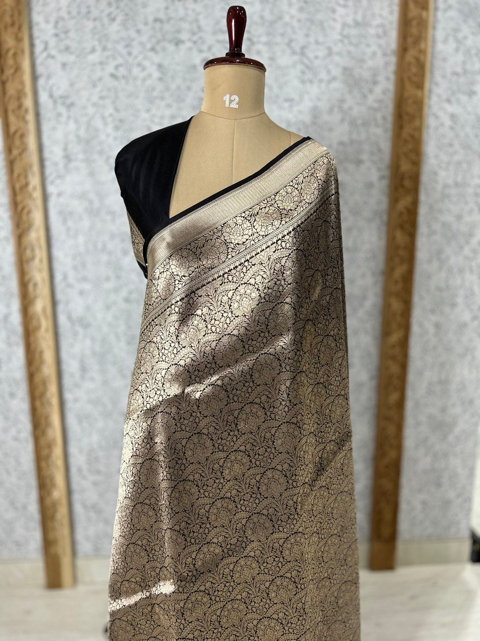 Black brocade pure banaras kathan exclusive silk saree