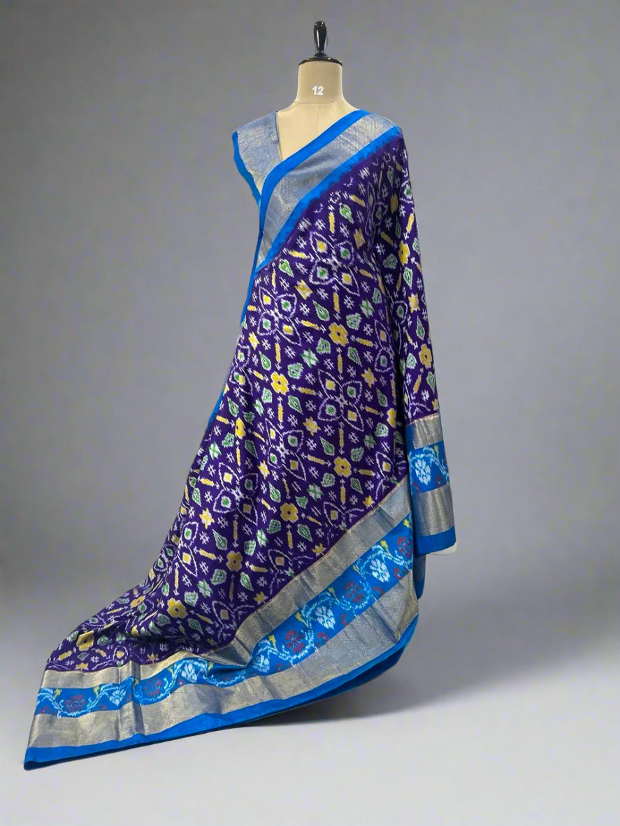 Purple Ikkat pochampalli-08 pure silk saree