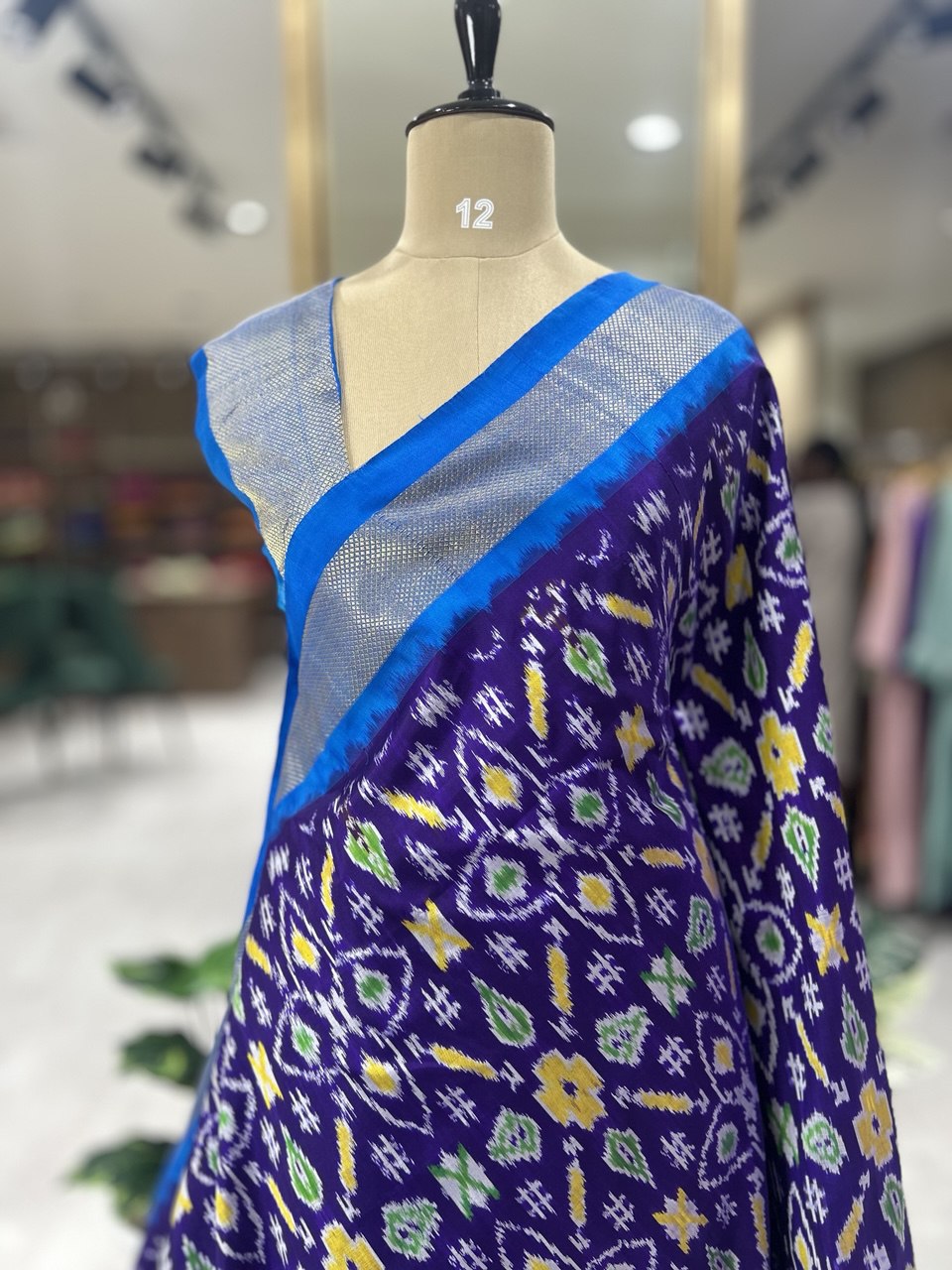 Purple Ikkat pochampalli-08 pure silk saree