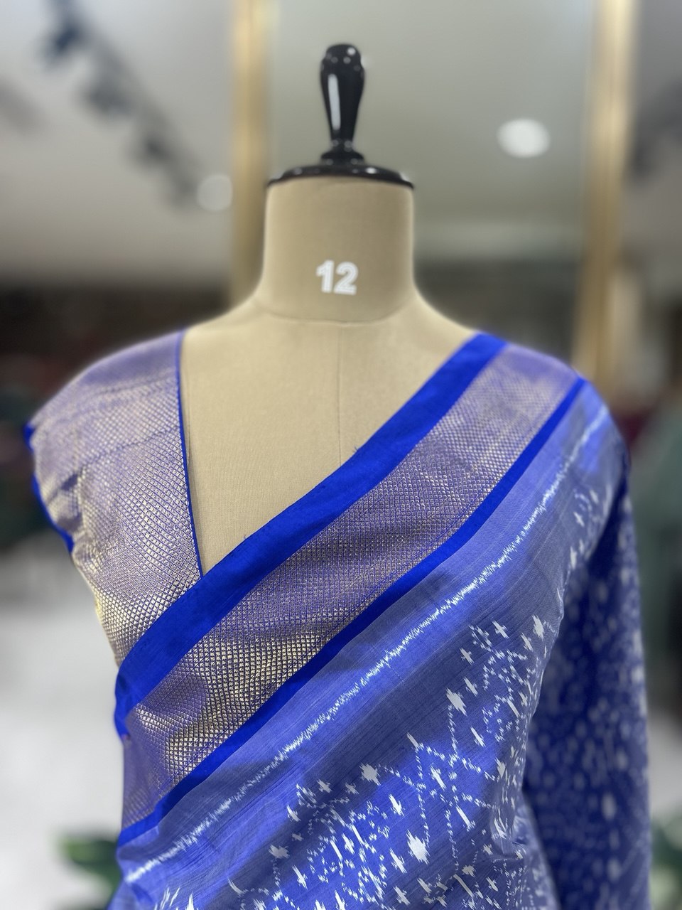 Pastel blue ikkat pochampalli-08 pure silk saree