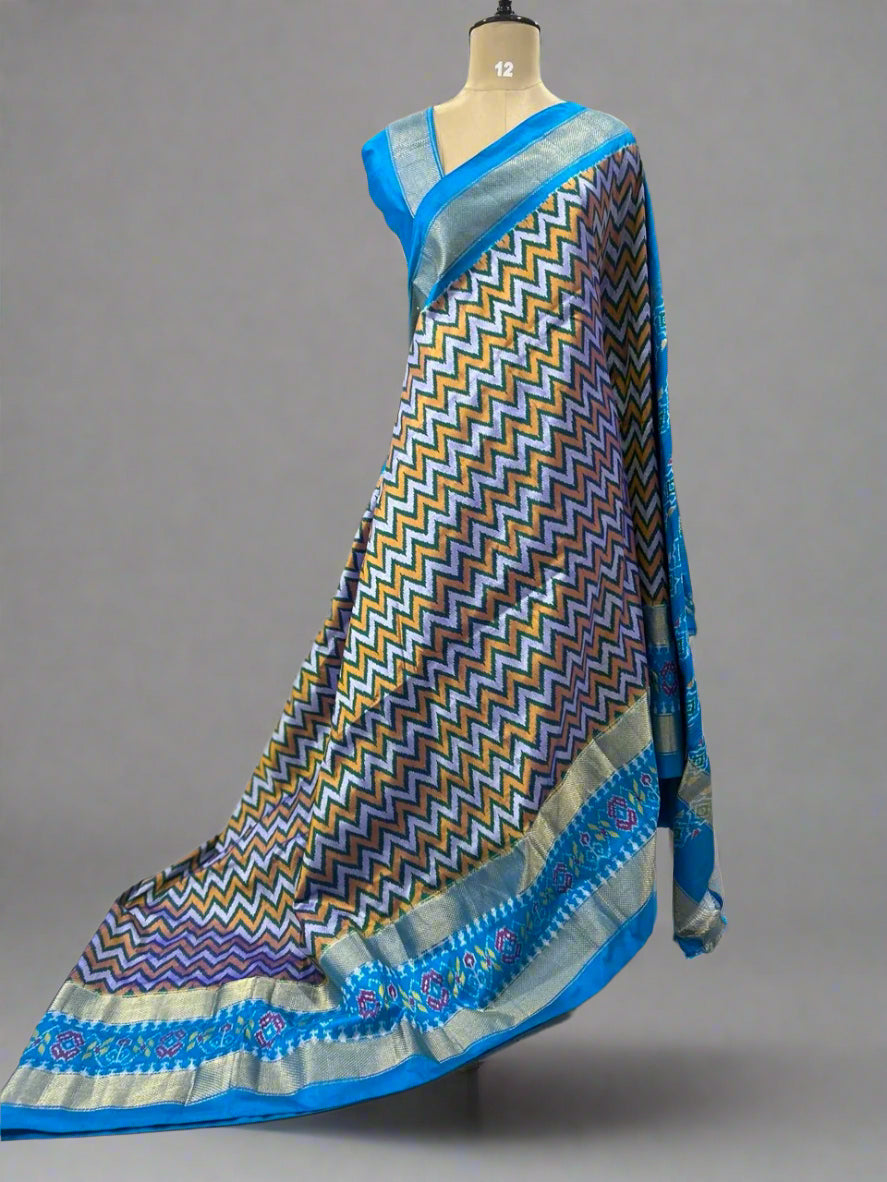 Multicolour ikkat pochampalli-08 pure silk saree