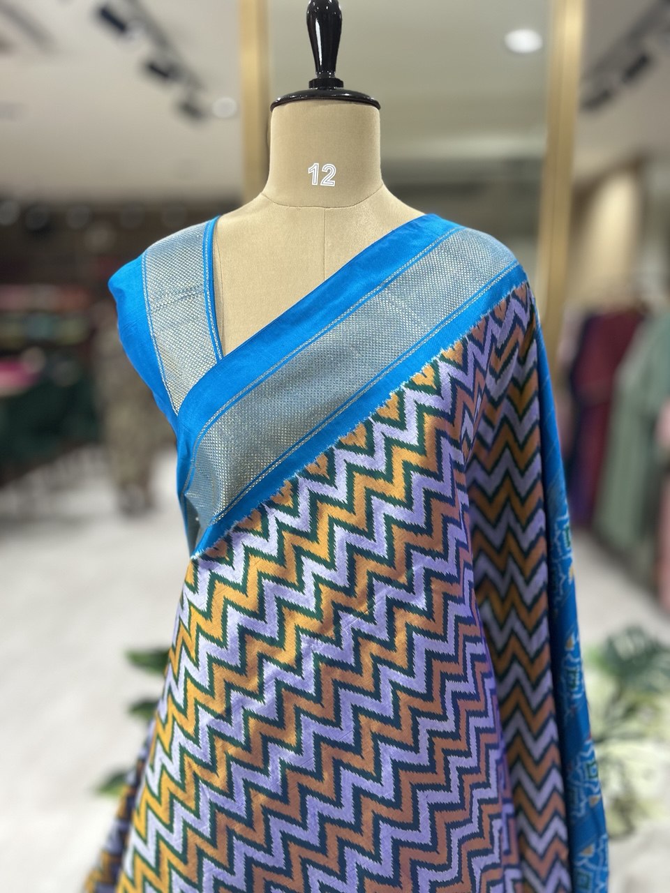 Multicolour ikkat pochampalli-08 pure silk saree