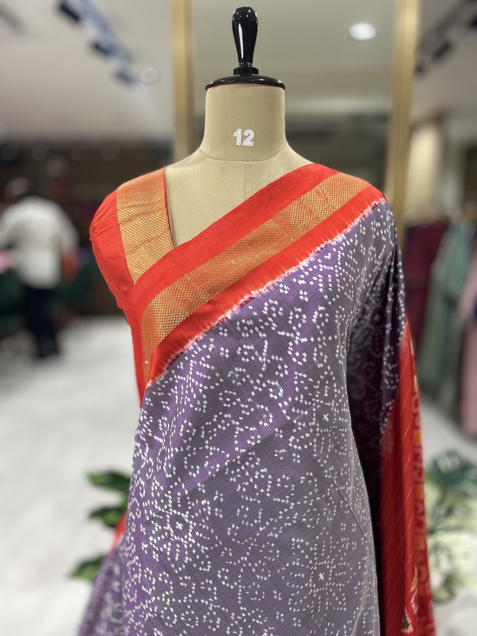 Light purple ikkat pochampalli-08 pure silk saree