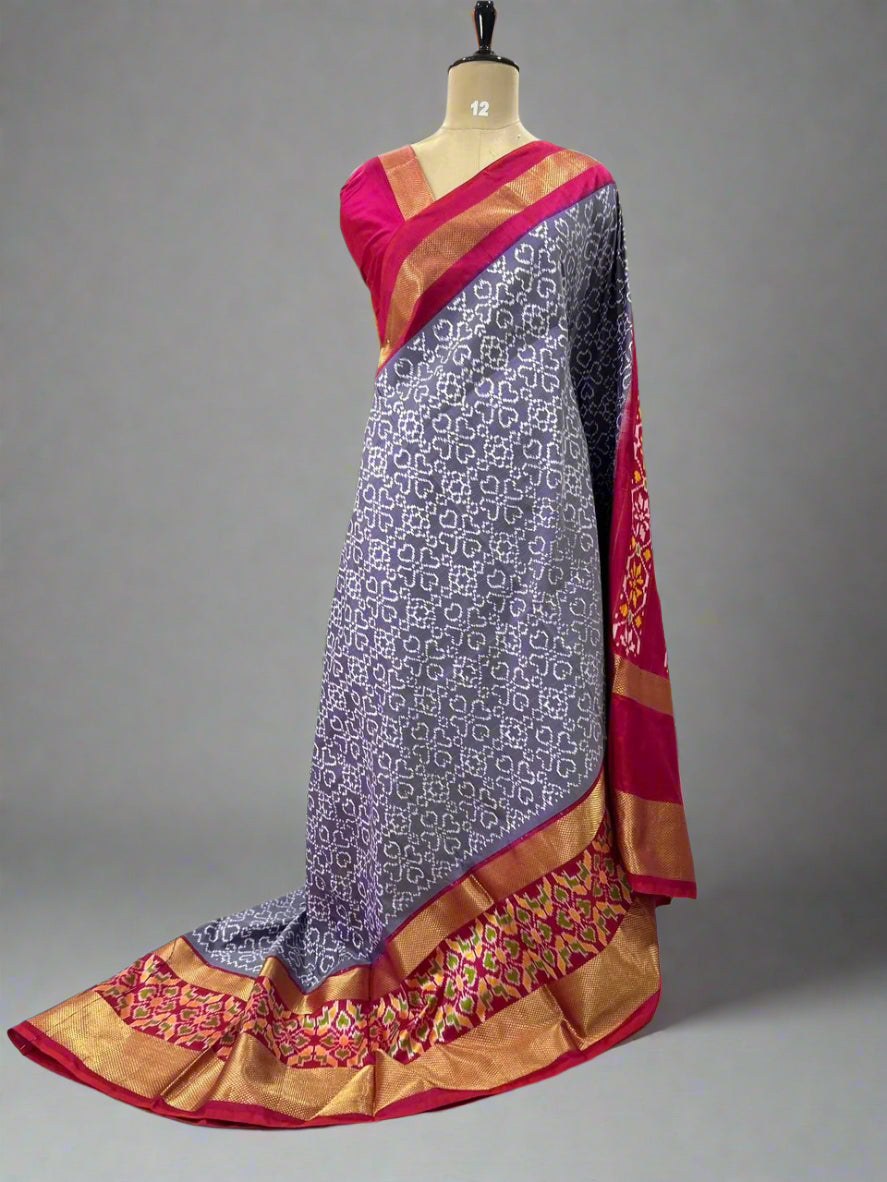 Light purple ikkat pochampalli-08 pure silk saree