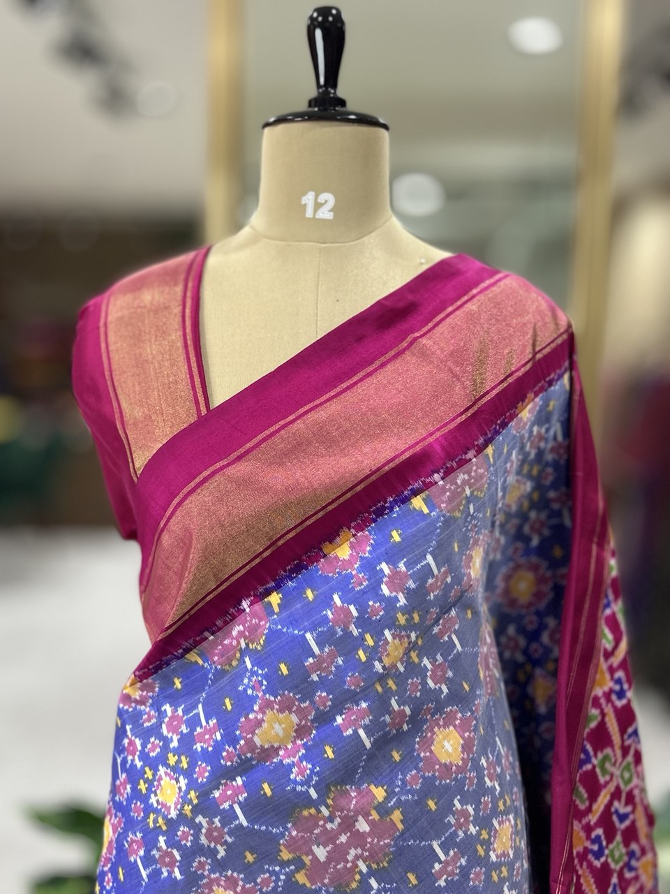 Light purple ikkat pochampalli-08 pure silk saree
