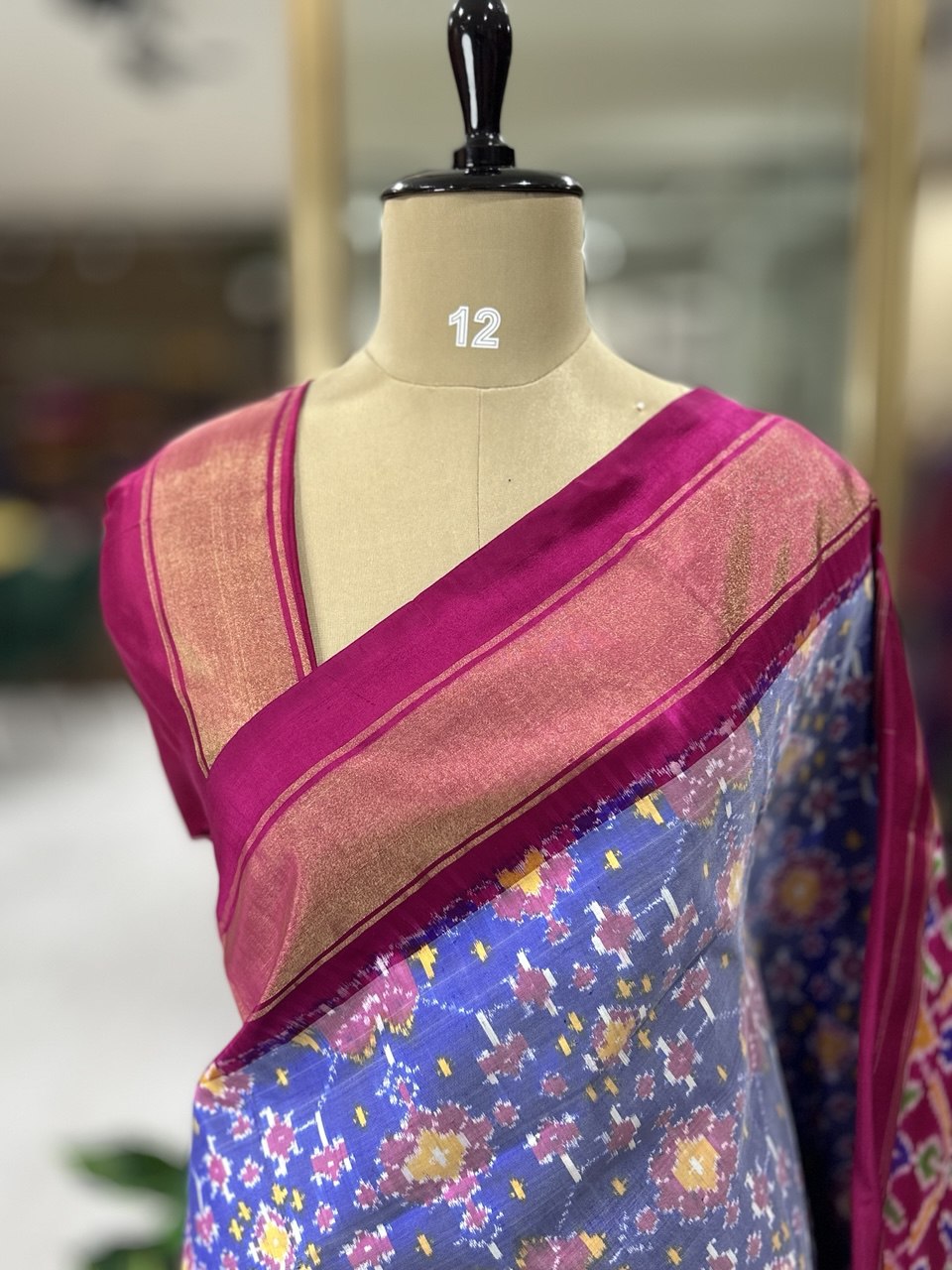 Light purple ikkat pochampalli-12 pure silk saree