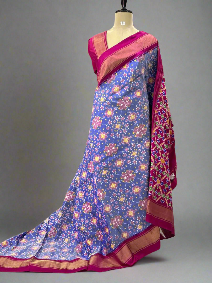 Light purple ikkat pochampalli-08 pure silk saree