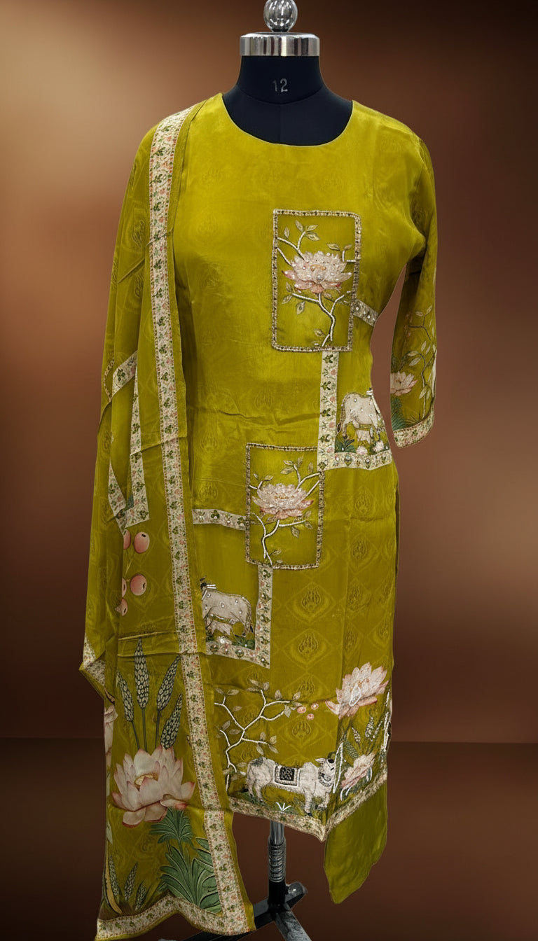 Black Digital Print Crepe Kurtha 693