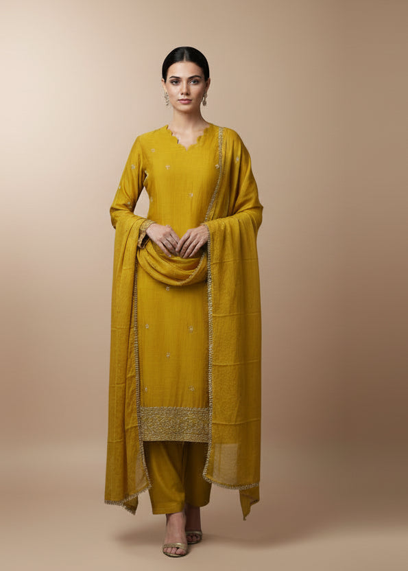 Mehndi green Mul Chanderi Designer Airline Kurtha Plus size