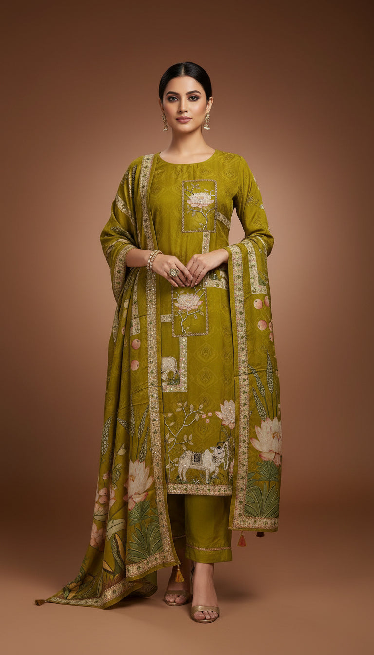 Black Digital Print Crepe Kurtha 693