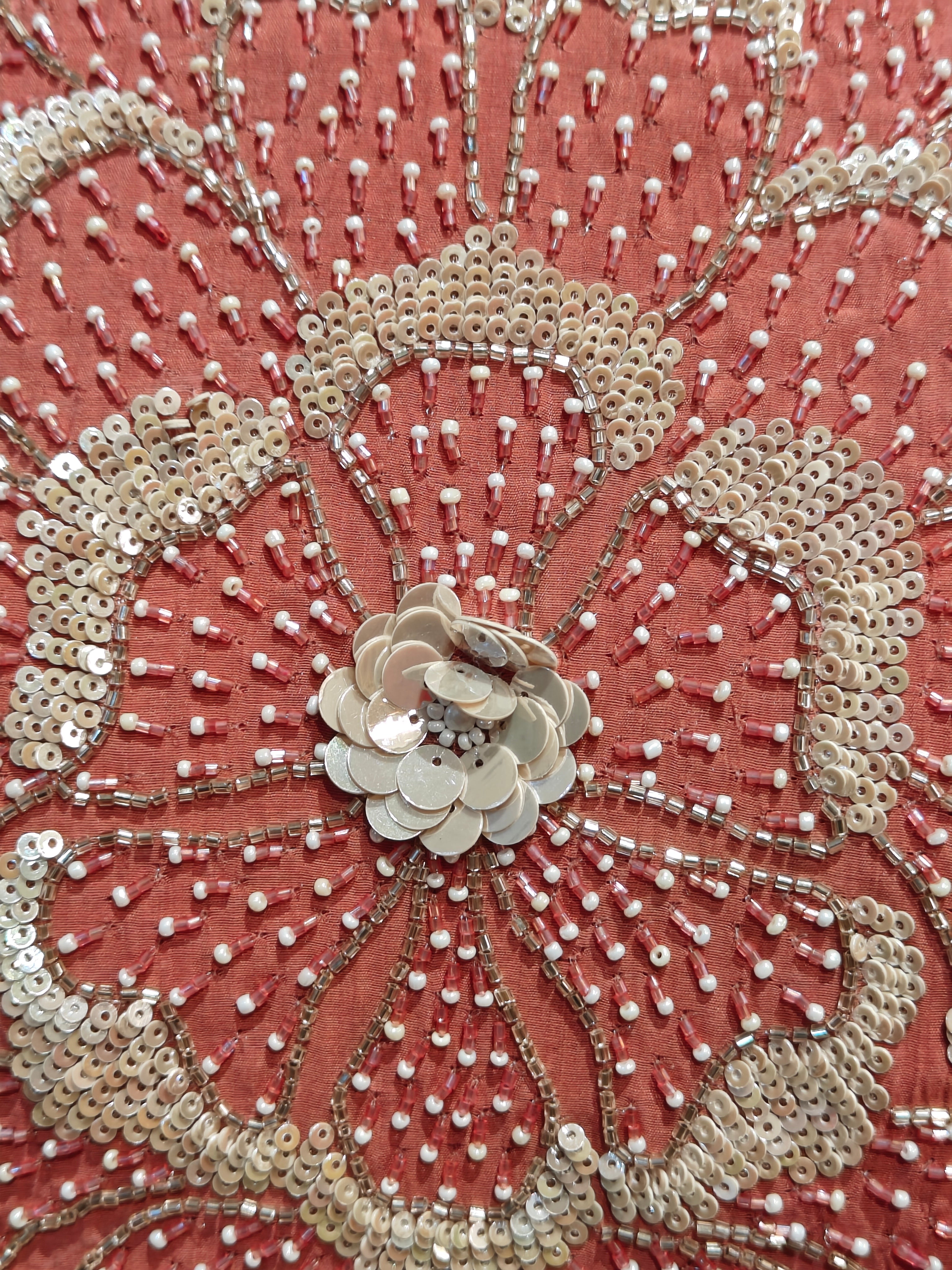 Pink Mul silk Thread Embroidery Airline Kurtha 288